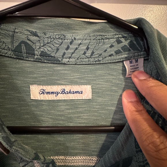 Tommy Bahama Sage Green Polo Shirt - Picture 3 of 3
